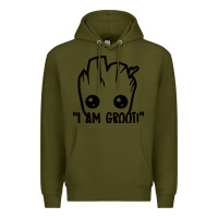 Army Green baby groot Premium Hoodie - artisFamous