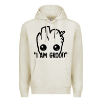 Oatmeal Heather baby groot Premium Hoodie - artisFamous