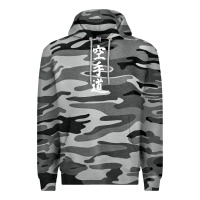 Slate Camo kanji karate Premium Hoodie - artisFamous