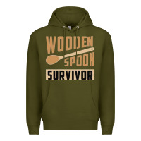 Army Green wooden spoon survivor Premium Hoodie - artisFamous