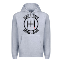 Heather Grey save the manuals (black) Premium Hoodie - artisFamous