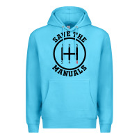 Ocean Blue save the manuals (black) Premium Hoodie - artisFamous