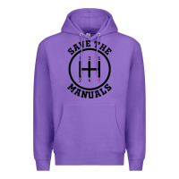 Purple save the manuals (black) Premium Hoodie - artisFamous