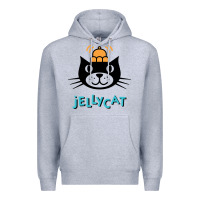 Heather Grey jelly cat Premium Hoodie - artisFamous