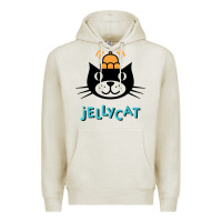 Oatmeal Heather jelly cat Premium Hoodie - artisFamous