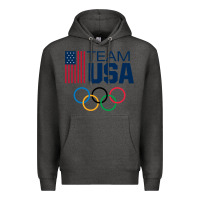 Charcoal Heather usa team Premium Hoodie - artisFamous