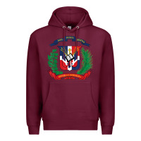 Burgundy dominican republic flag national emblem republica dominicana t shirt Premium Hoodie - artisFamous
