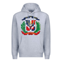 Heather Grey dominican republic flag national emblem republica dominicana t shirt Premium Hoodie - artisFamous