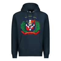 Navy dominican republic flag national emblem republica dominicana t shirt Premium Hoodie - artisFamous