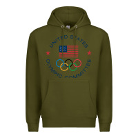 Army Green Olympic Rings Premium Hoodie - artisFamous