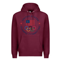 Burgundy Olympic Rings Premium Hoodie - artisFamous