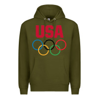 Army Green Olympic Rings Premium Hoodie - artisFamous