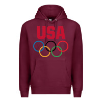 Burgundy Olympic Rings Premium Hoodie - artisFamous