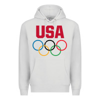 Dove Grey Olympic Rings Premium Hoodie - artisFamous
