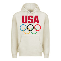 Oatmeal Heather Olympic Rings Premium Hoodie - artisFamous