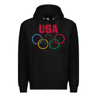 Black Olympic Rings Premium Hoodie - artisFamous