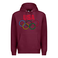 Burgundy Olympic Rings Premium Hoodie - artisFamous
