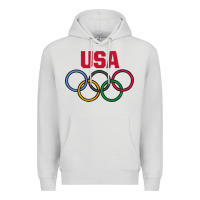 Dove Grey Olympic Rings Premium Hoodie - artisFamous
