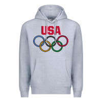Heather Grey Olympic Rings Premium Hoodie - artisFamous