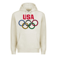Oatmeal Heather Olympic Rings Premium Hoodie - artisFamous
