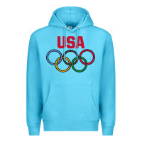 Ocean Blue Olympic Rings Premium Hoodie - artisFamous