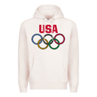 Pale Pink Olympic Rings Premium Hoodie - artisFamous