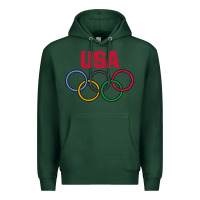Sports Green Olympic Rings Premium Hoodie - artisFamous