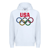 White Olympic Rings Premium Hoodie - artisFamous