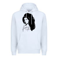 White Amy Winehouse Premium Hoodie - artisFamous