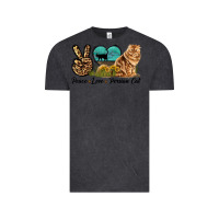 Vintage Black Peace Love Persian Cat Vintage Tee - LillyAllenDesigns