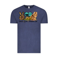 Vintage Denim Peace Love Persian Cat Vintage Tee - LillyAllenDesigns