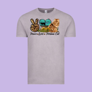 Peace Love Persian Cat Vintage Tee Designed By Lillyallendesigns