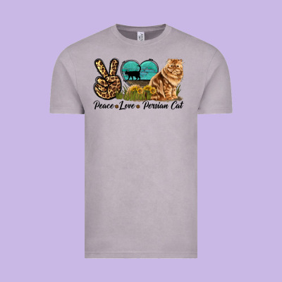 Peace Love Persian Cat Vintage Tee Designed By Lillyallendesigns