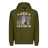 Army Green Ben Drankin 4th of July Patriotic Funny T-Shirt Premium Hoodie - artisFamous