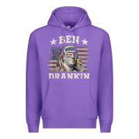 Purple Ben Drankin 4th of July Patriotic Funny T-Shirt Premium Hoodie - artisFamous