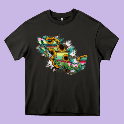Guerrero Mexico Sunflower Map Heavy Core Tee Designed By Ranaportraitstore