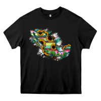 Black Guerrero Mexico Sunflower Map Heavy Core Tee - RanaPortraitStore