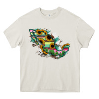 Cream Guerrero Mexico Sunflower Map Heavy Core Tee - RanaPortraitStore
