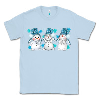 Dusty Blue snowman winter bbs Classic Tee - BundleAndBundleShop