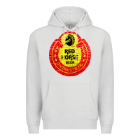 Dove Grey red horse Premium Hoodie - artisFamous