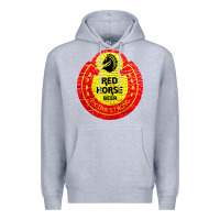 Heather Grey red horse Premium Hoodie - artisFamous