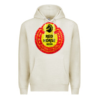Oatmeal Heather red horse Premium Hoodie - artisFamous