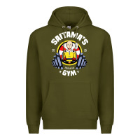 Army Green anime gym Premium Hoodie - artisFamous