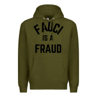 Army Green fauci is a fraud Premium Hoodie - artisFamous