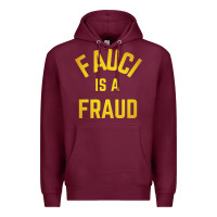 Burgundy fauci is a fraud Premium Hoodie - artisFamous
