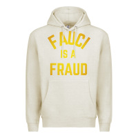 Oatmeal Heather fauci is a fraud Premium Hoodie - artisFamous