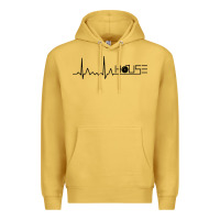 Antique Gold house music heartbeat Premium Hoodie - artisFamous