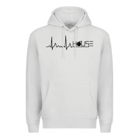Dove Grey house music heartbeat Premium Hoodie - artisFamous