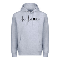 Heather Grey house music heartbeat Premium Hoodie - artisFamous