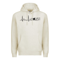 Oatmeal Heather house music heartbeat Premium Hoodie - artisFamous